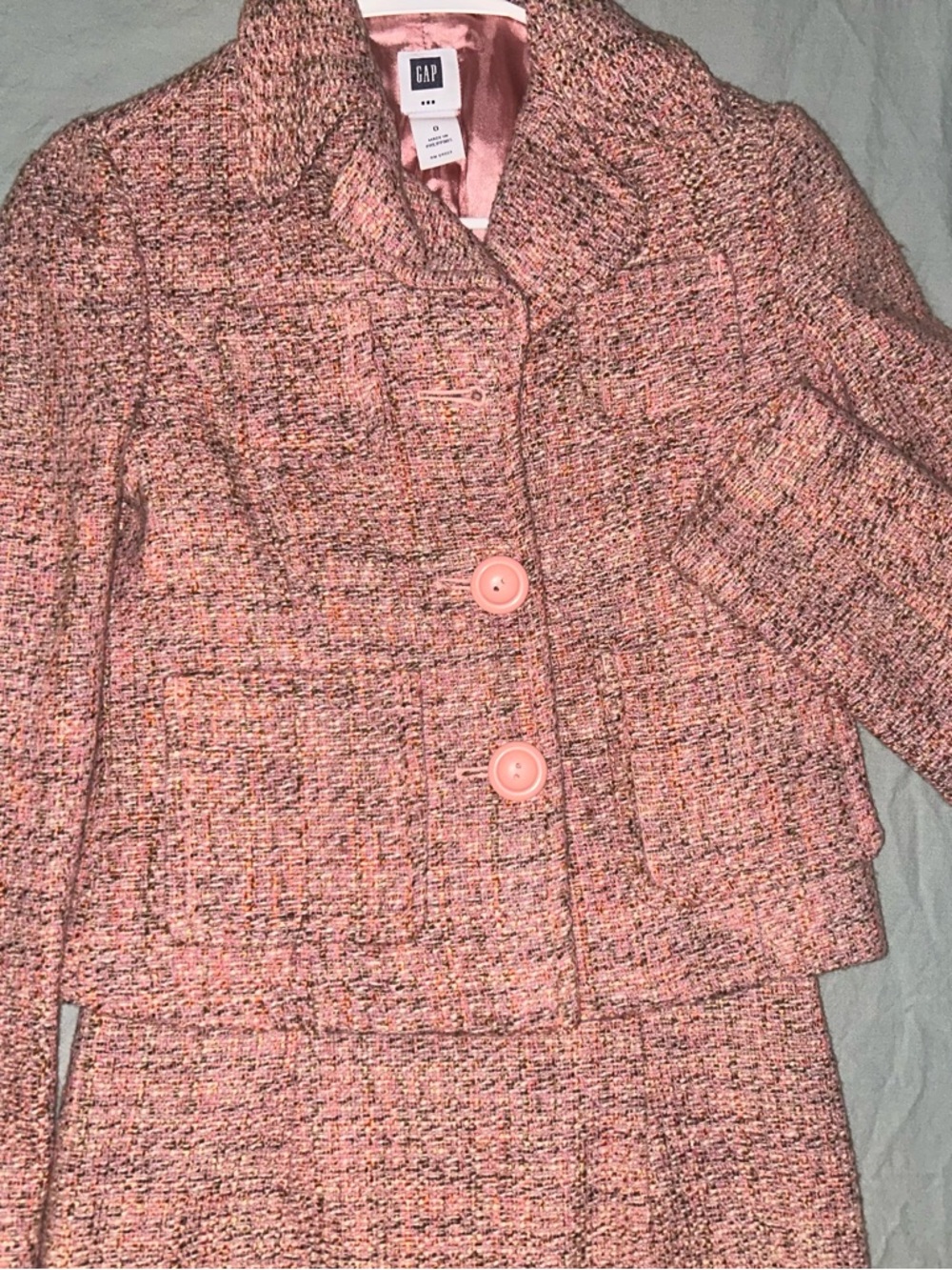 Vintage GAP Women’s Pink Tweed Style Jacket & matching dress set
